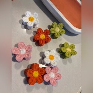 Colorful Crochet Flower Hair Claws - set of two